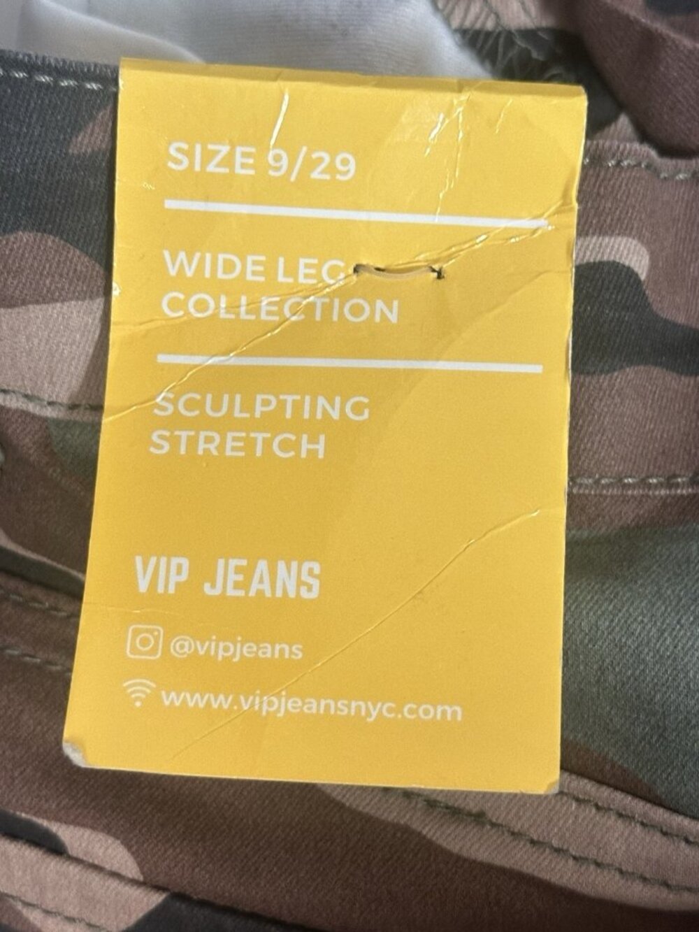 VIP Jeans Green/Brown Camo Cargo Pants Women Size 9/29 Mid Rise Stretch Pockets - Picture 14 of 14